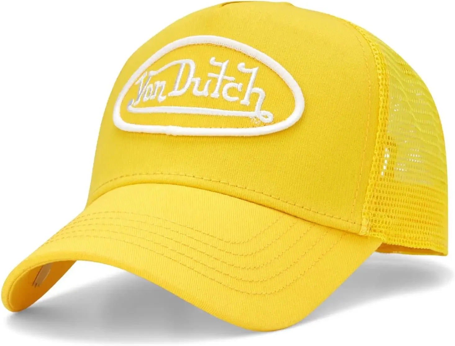 Unisex Curved Bill Mesh Back Trucker Hat – Retro Adjustable Snapback