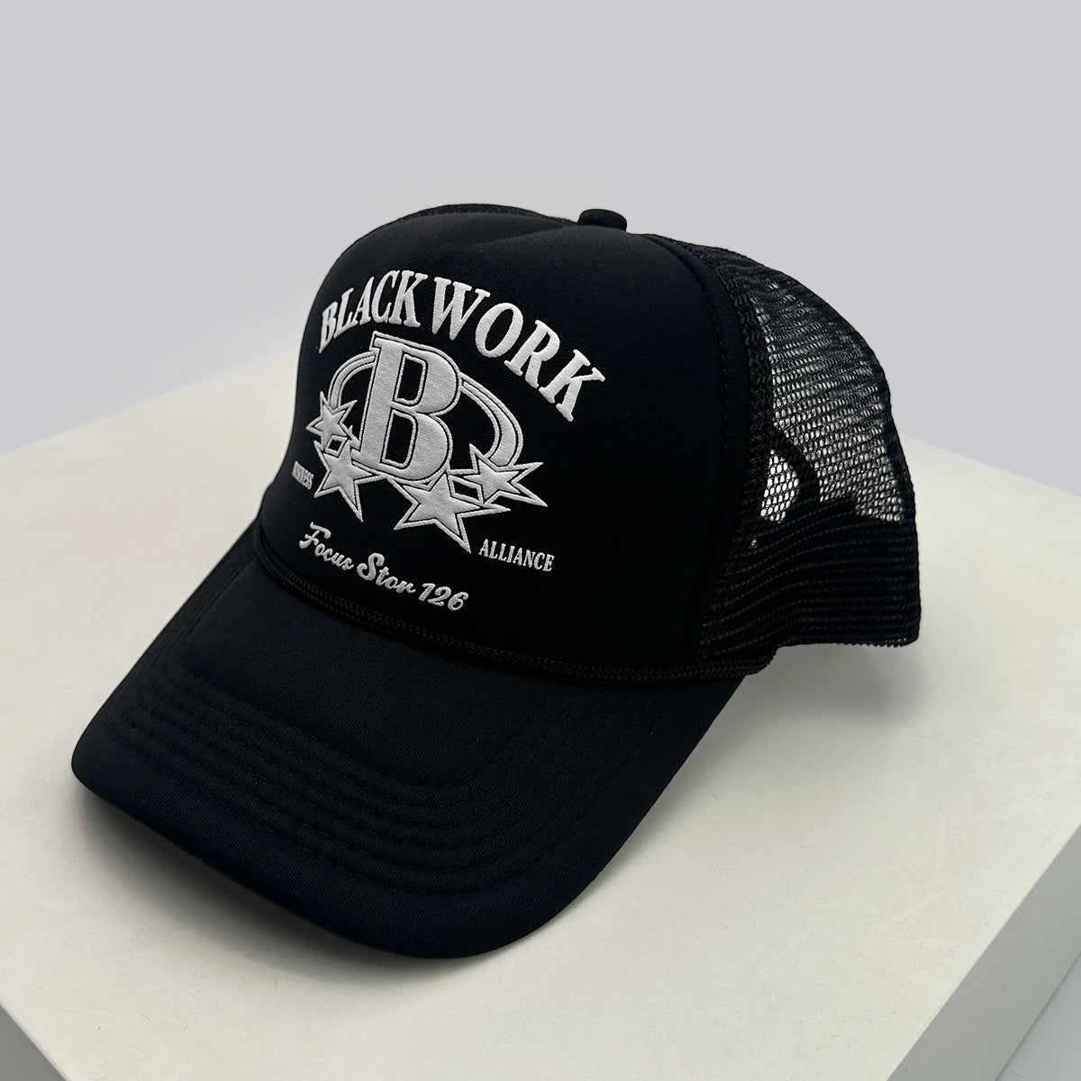 Unisex Letter Print Mesh Trucker Cap – Adjustable Snapback