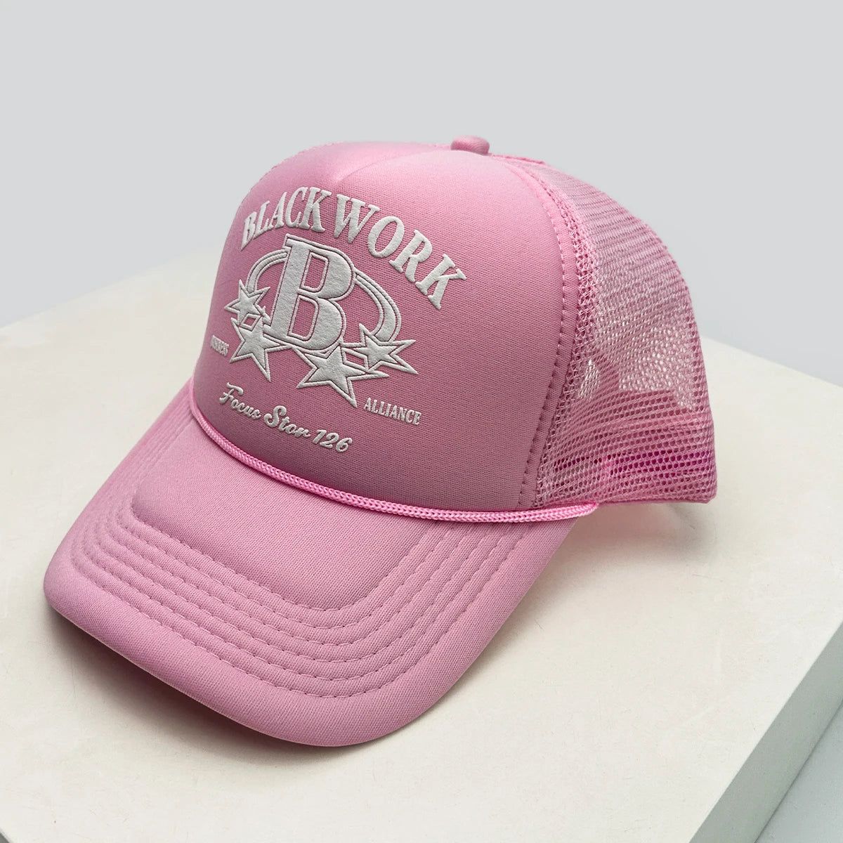Unisex Letter Print Mesh Trucker Cap – Adjustable Snapback