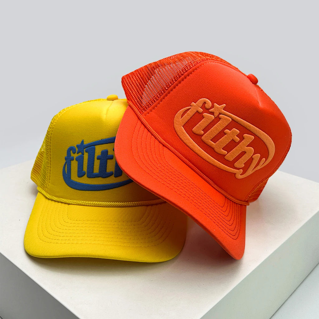Unisex Color Block Letter Print Trucker Cap – Breathable Mesh Snapback
