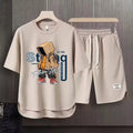 Summer Men's Khaki 2 Piece Set Breathable