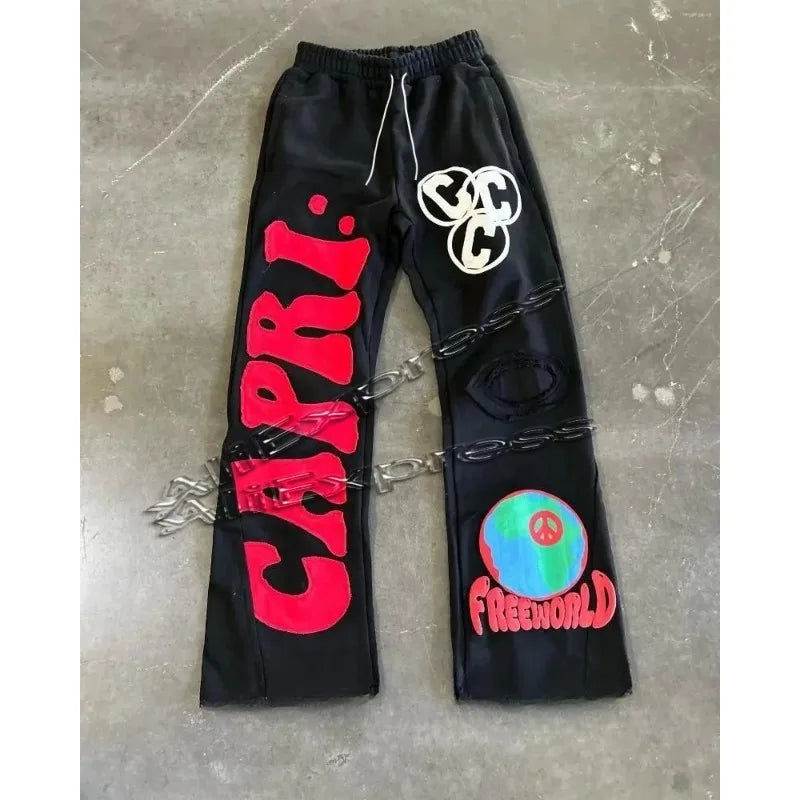 Men's & Women's 3D Print Hoodie & Flared Sweatpants Set