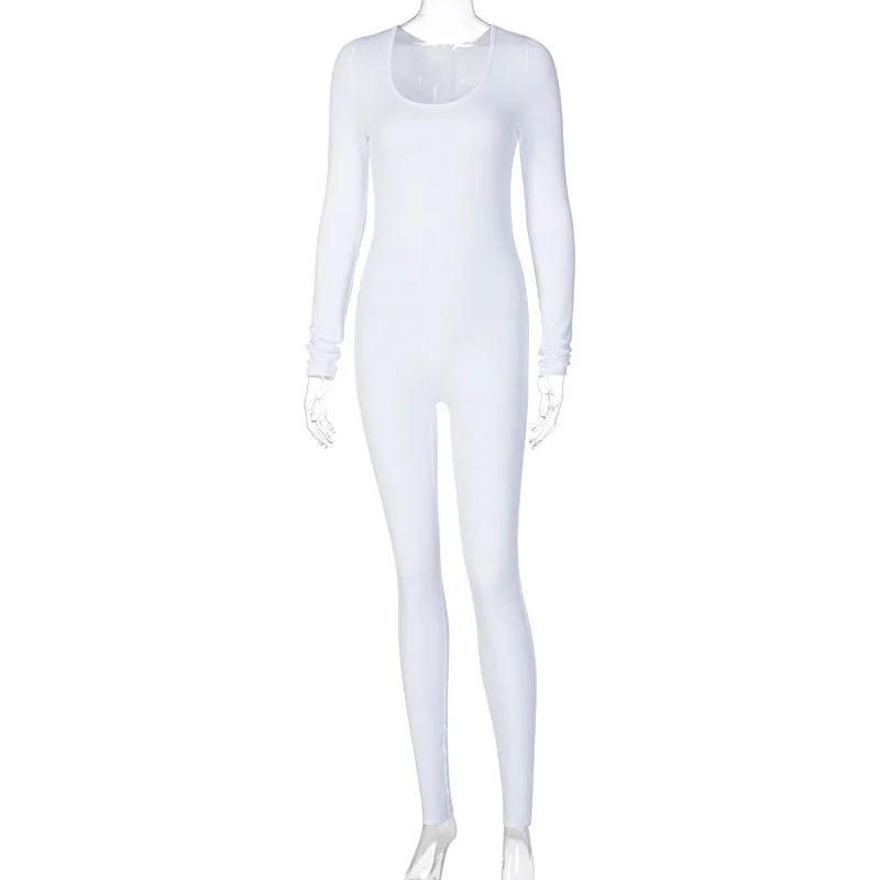 Women's Bodycon Long Sleeve Jumpsuit – High Street Slim Fit One-Piece Outfit
