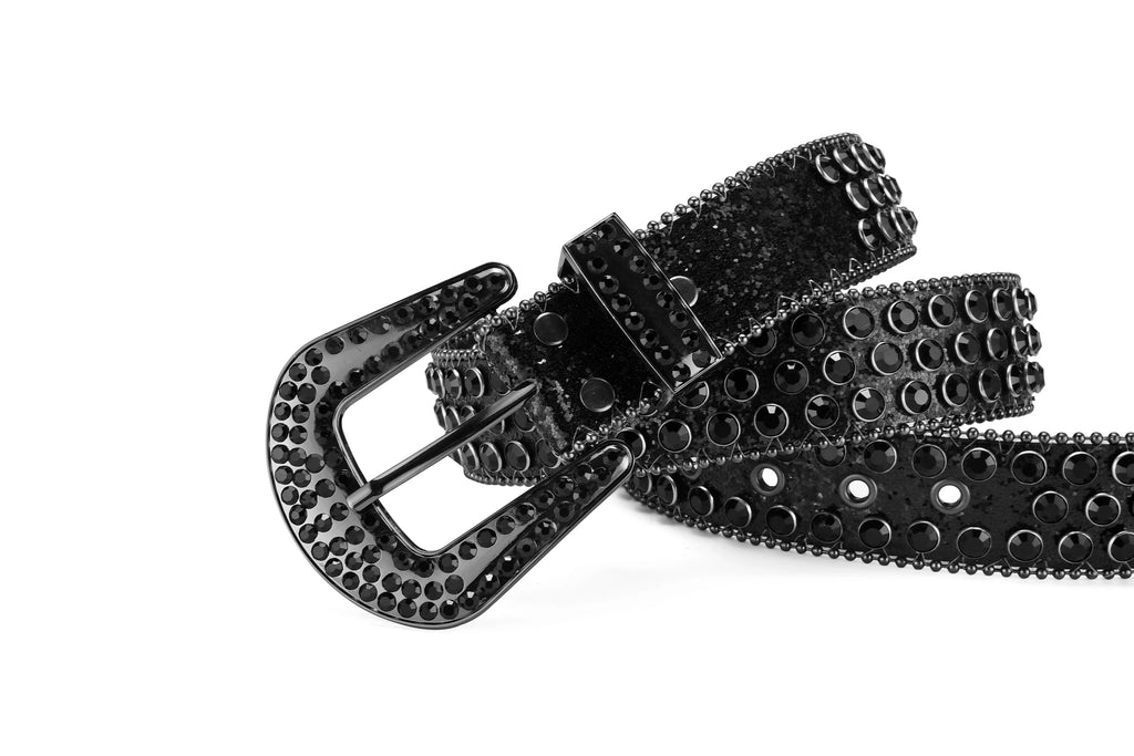 Unisex Y2K Rhinestone Rivet Belt – HipHop Punk Rock Denim Belt