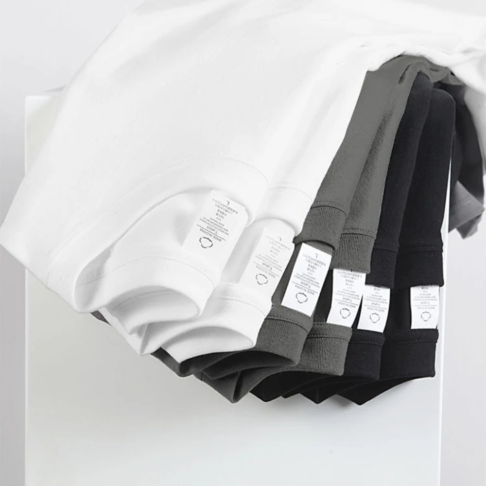 2PCS 100% Cotton Solid T Shirts Men's and Women's