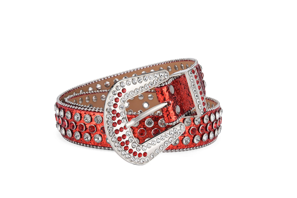 Unisex Y2K Rhinestone Rivet Belt – HipHop Punk Rock Denim Belt