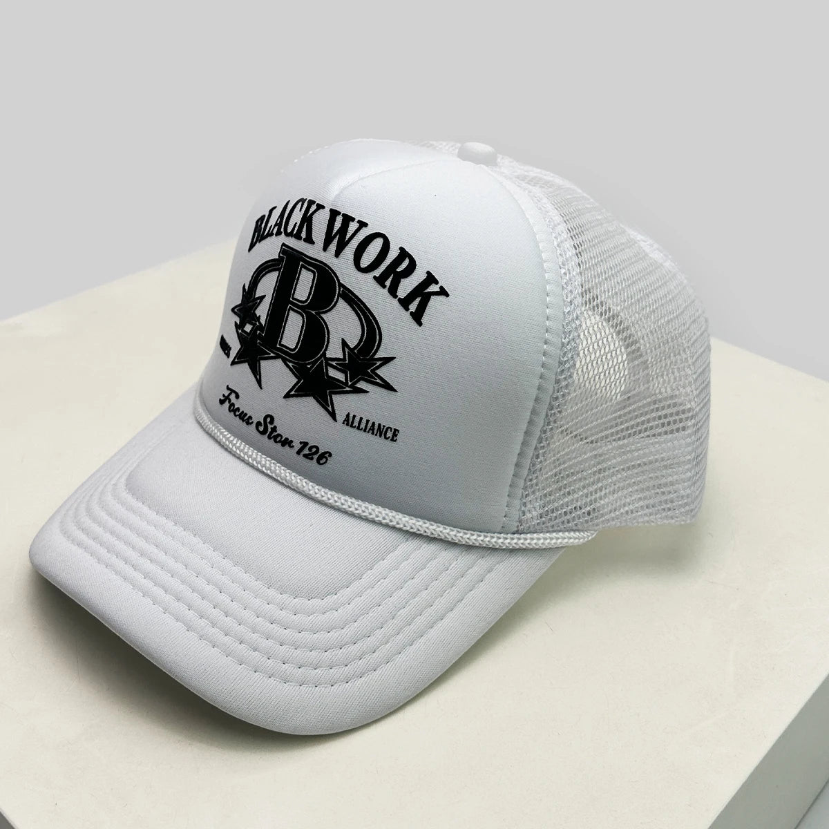 Unisex Letter Print Mesh Trucker Cap – Adjustable Snapback