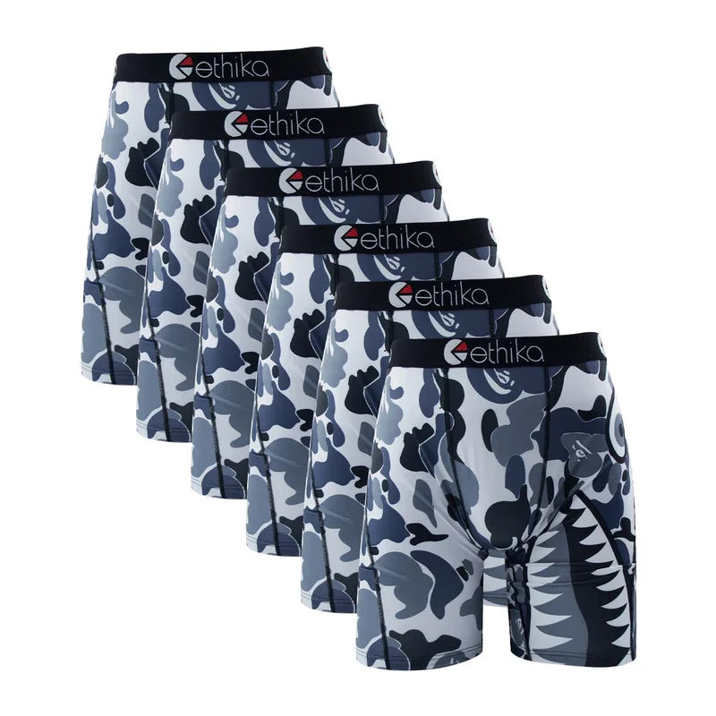 6Pcs ETHIKA Sexy Printed Men Underwear