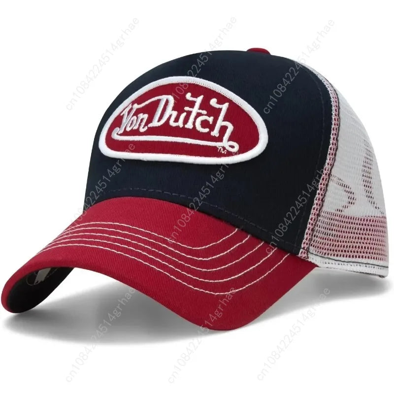 Unisex Curved Bill Mesh Back Trucker Hat – Retro Adjustable Snapback