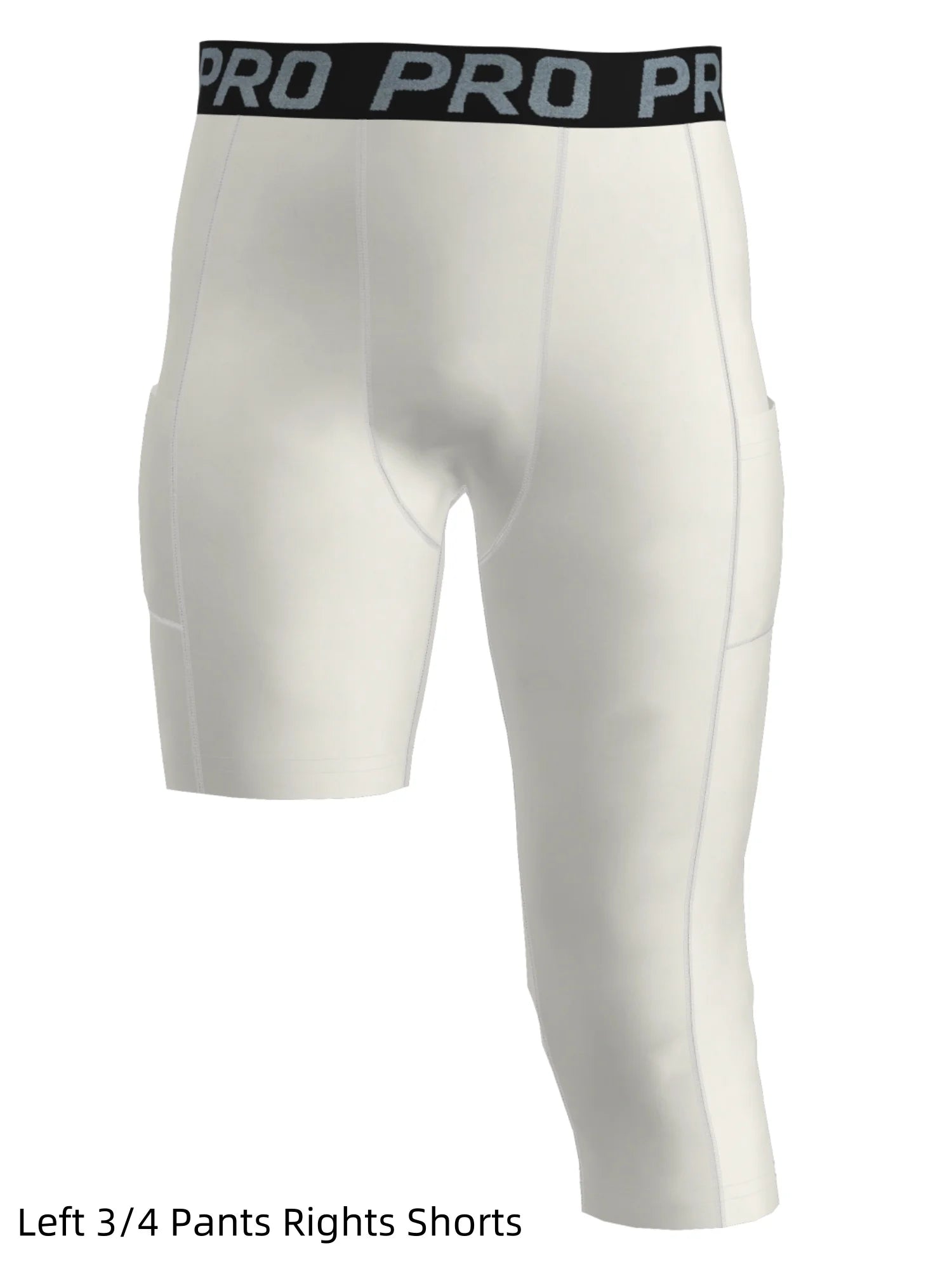Youth Boys 3/4 One-Leg Compression Tights – Basketball Athletic Base Layer