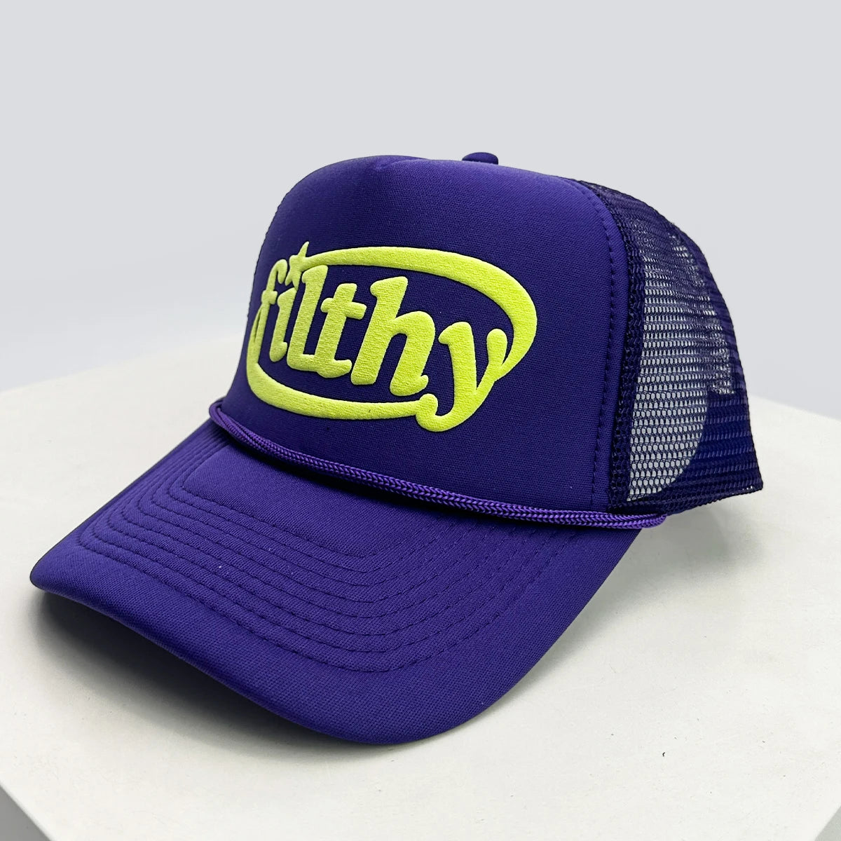Unisex Color Block Letter Print Trucker Cap – Breathable Mesh Snapback