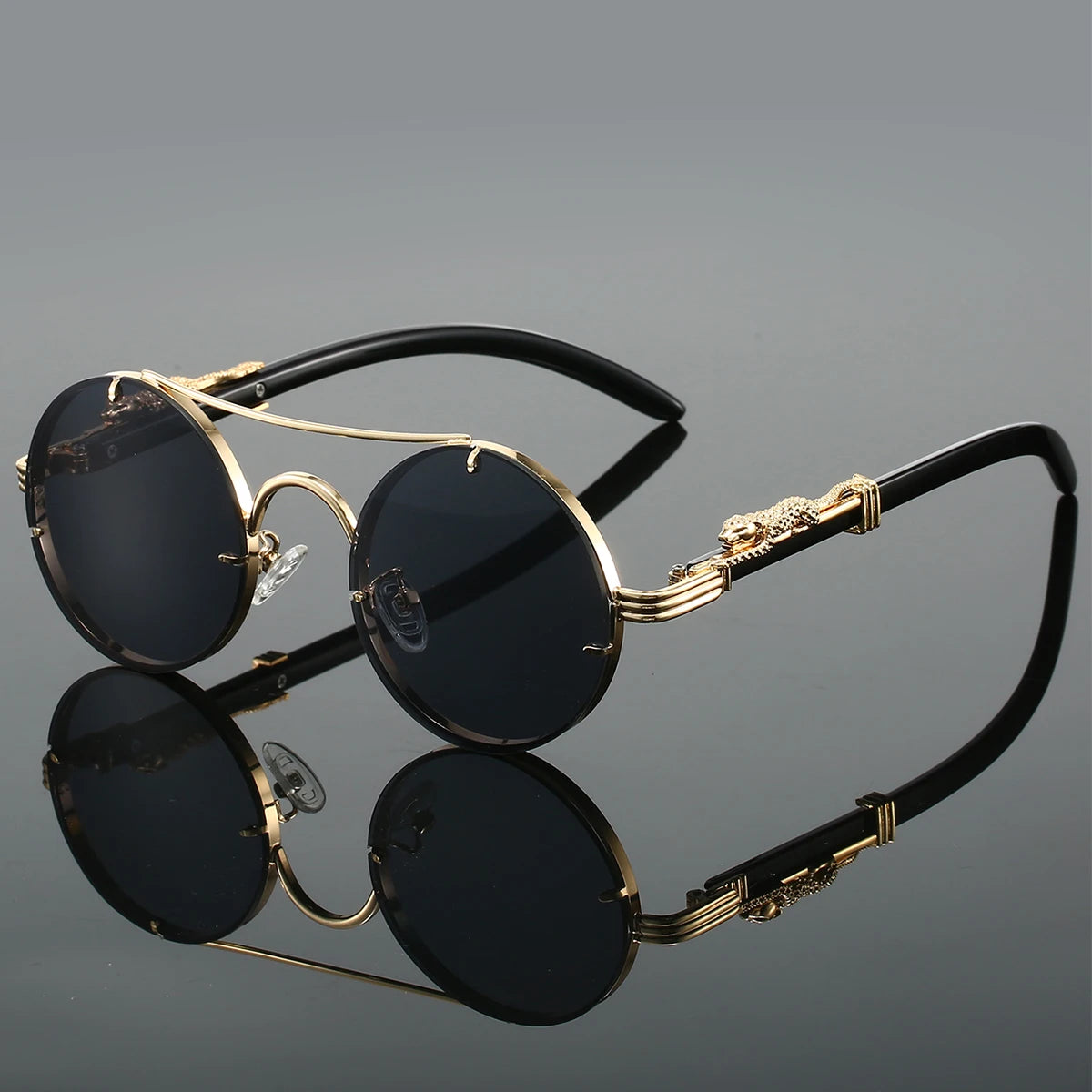 Vintage Round Sunglasses – Double Bridge Multicolor UV400 Retro Shades for Men & Women