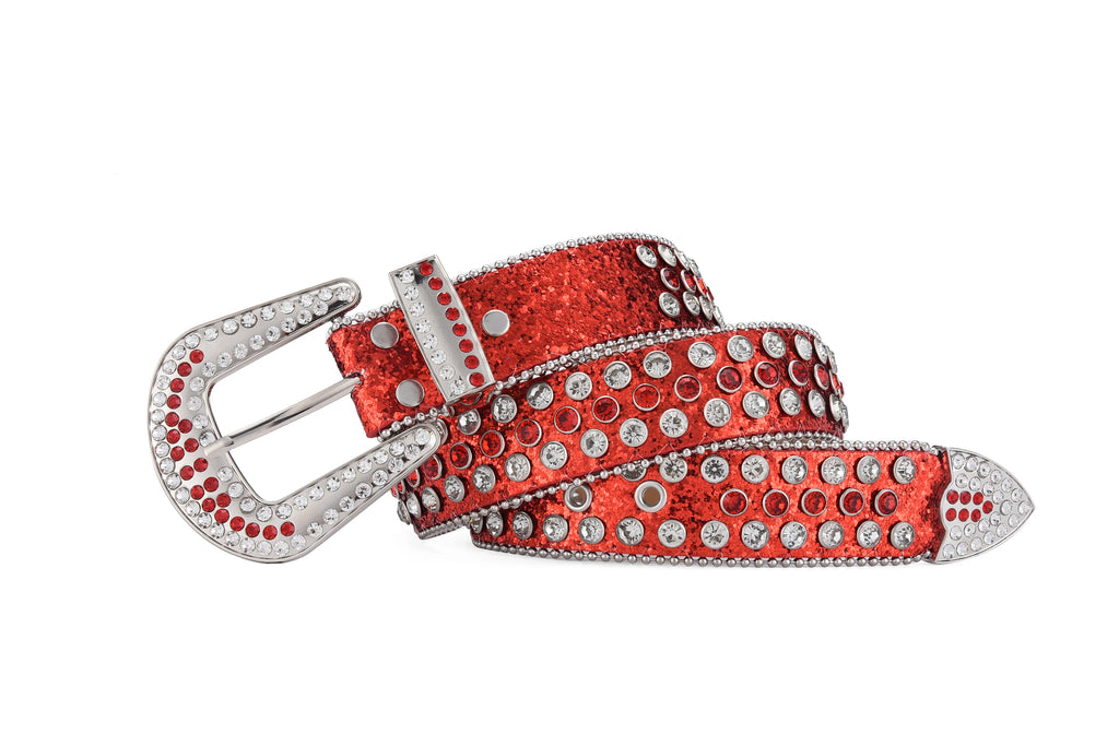 Unisex Y2K Rhinestone Rivet Belt – HipHop Punk Rock Denim Belt