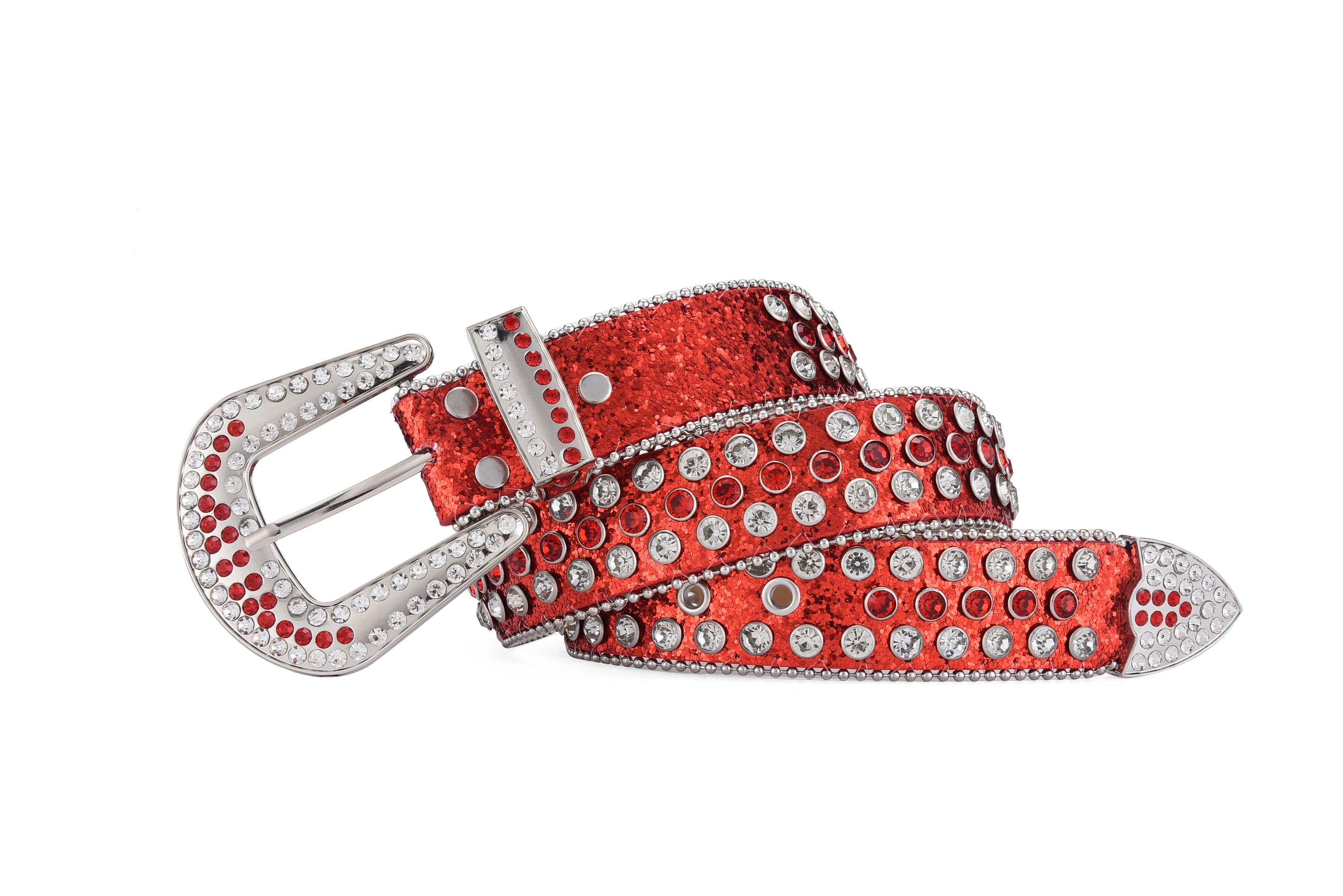 Unisex Y2K Rhinestone Rivet Belt – HipHop Punk Rock Denim Belt