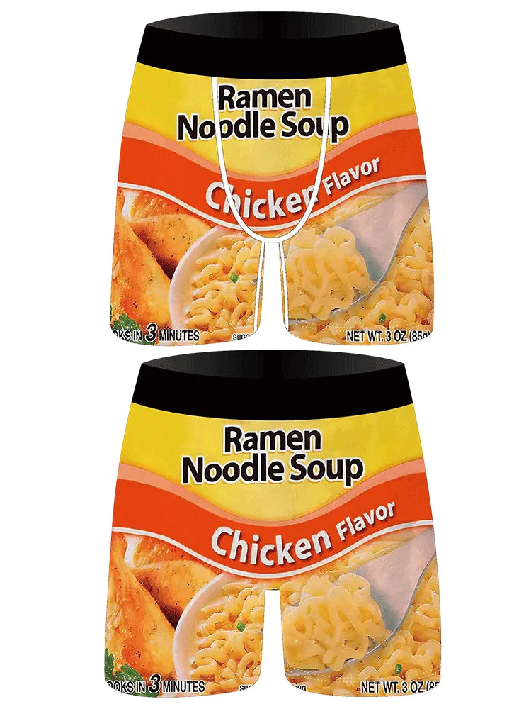 Snack Instant Noodle Printed Men's Underwear