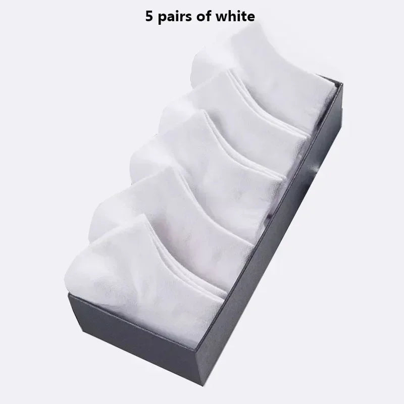 5/10 Pairs Women Solid Color Boat socks