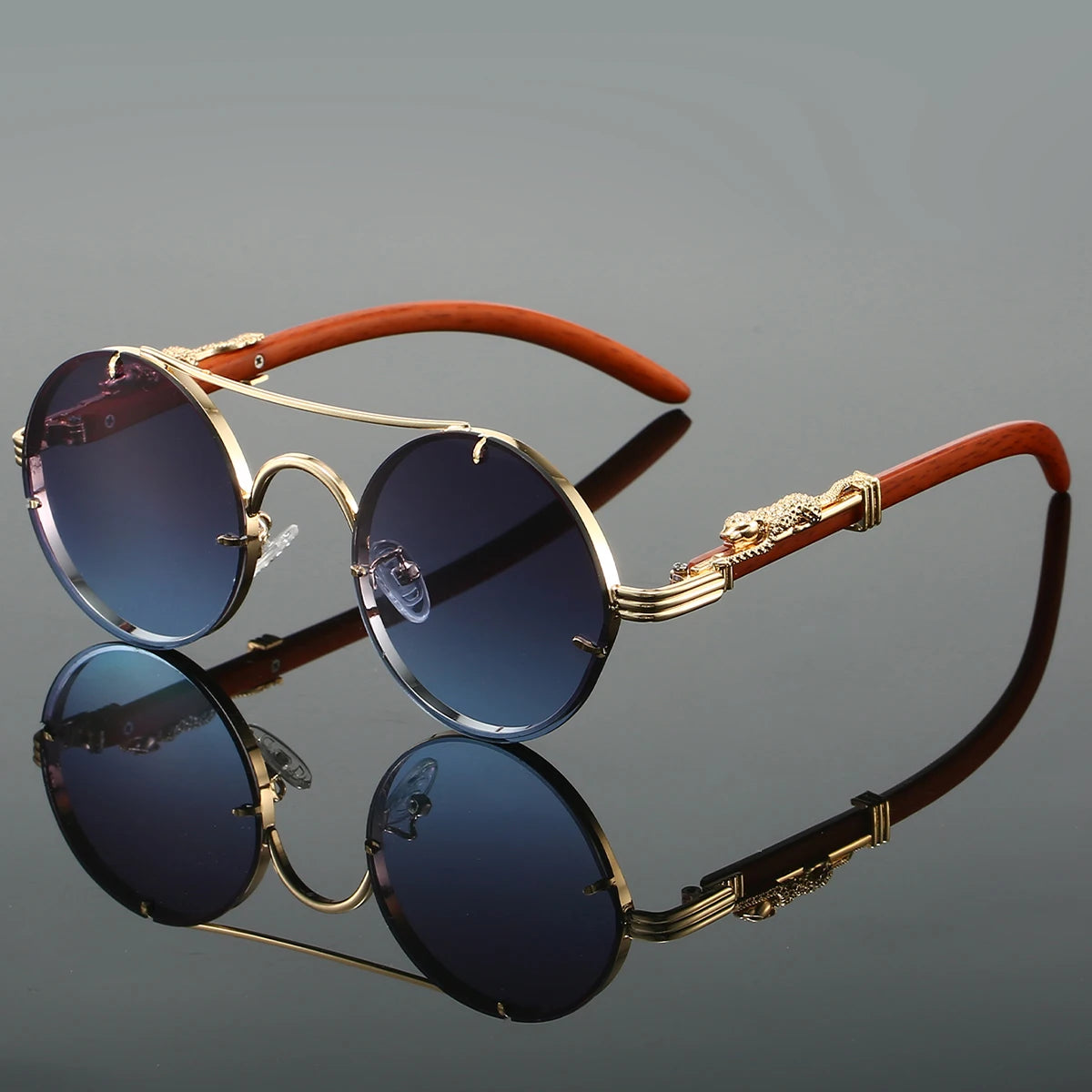 Vintage Round Sunglasses – Double Bridge Multicolor UV400 Retro Shades for Men & Women