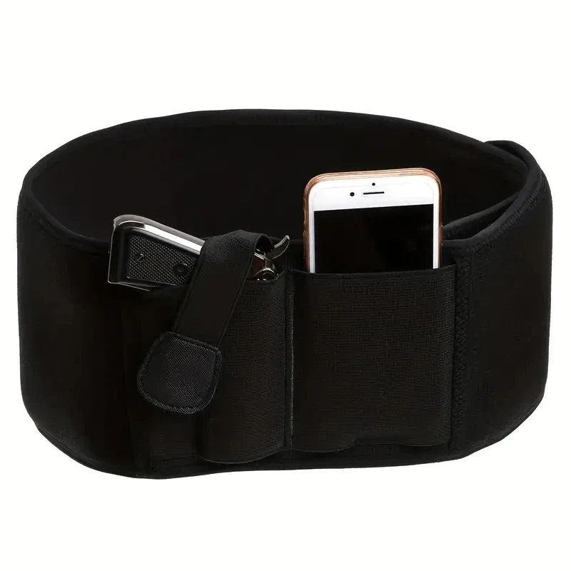 Tactical Waist Belt with Hidden Phone Bag – Concealed Carry Belly Band