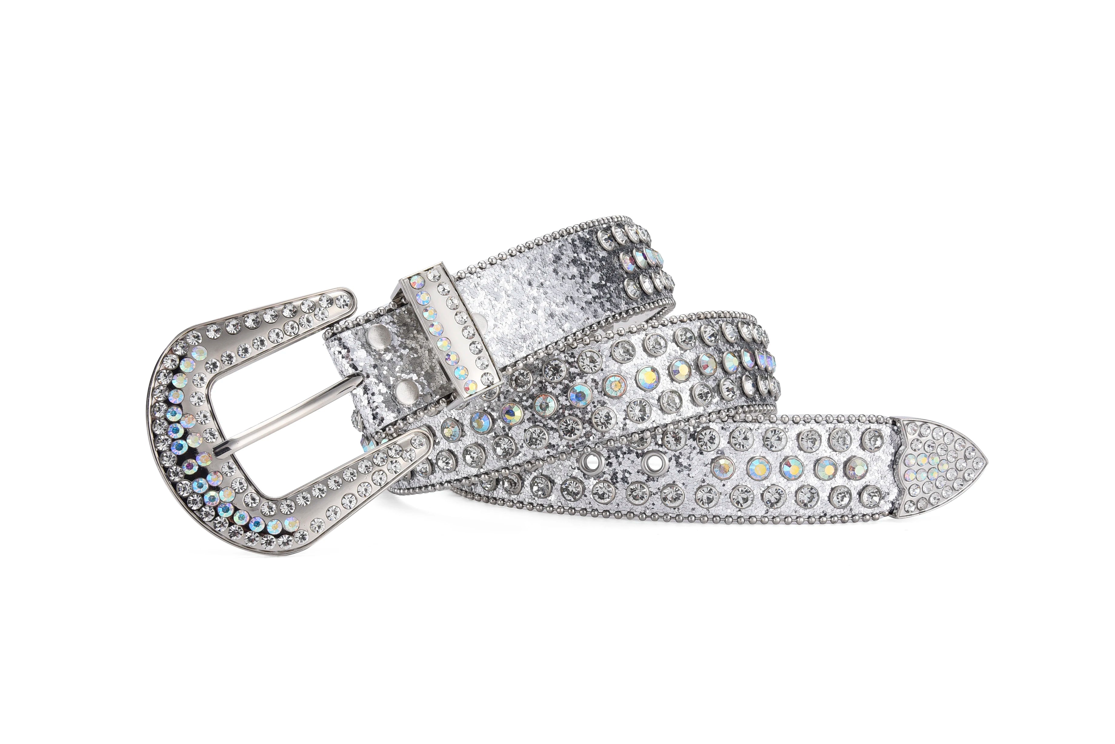 Unisex Y2K Rhinestone Rivet Belt – HipHop Punk Rock Denim Belt