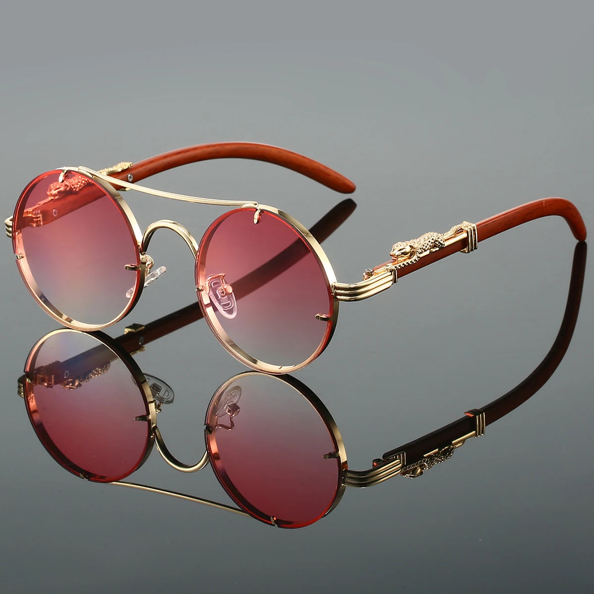 Vintage Round Sunglasses – Double Bridge Multicolor UV400 Retro Shades for Men & Women