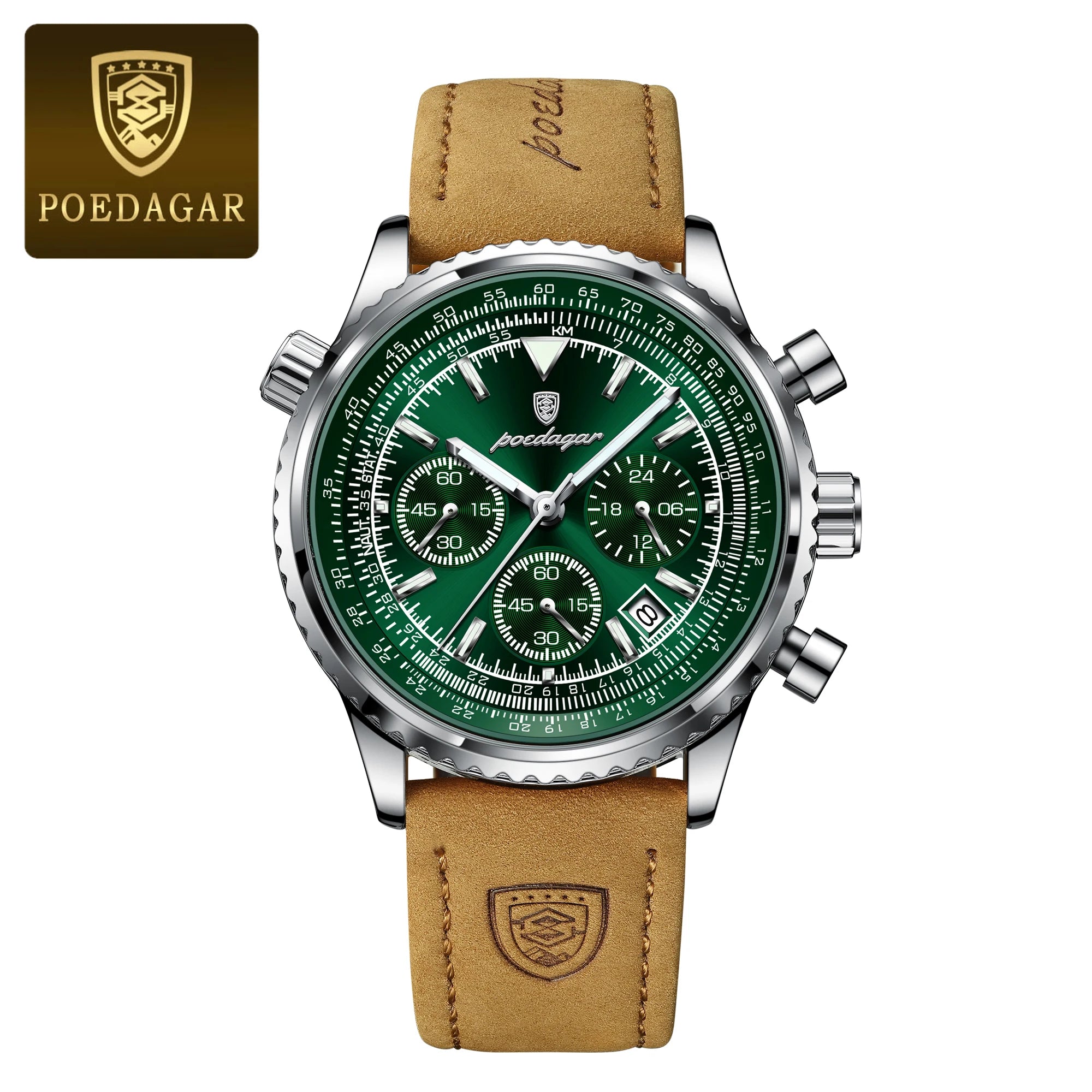 POEDAGAR High Quality Men Chronograph Waterproof Wristwatch