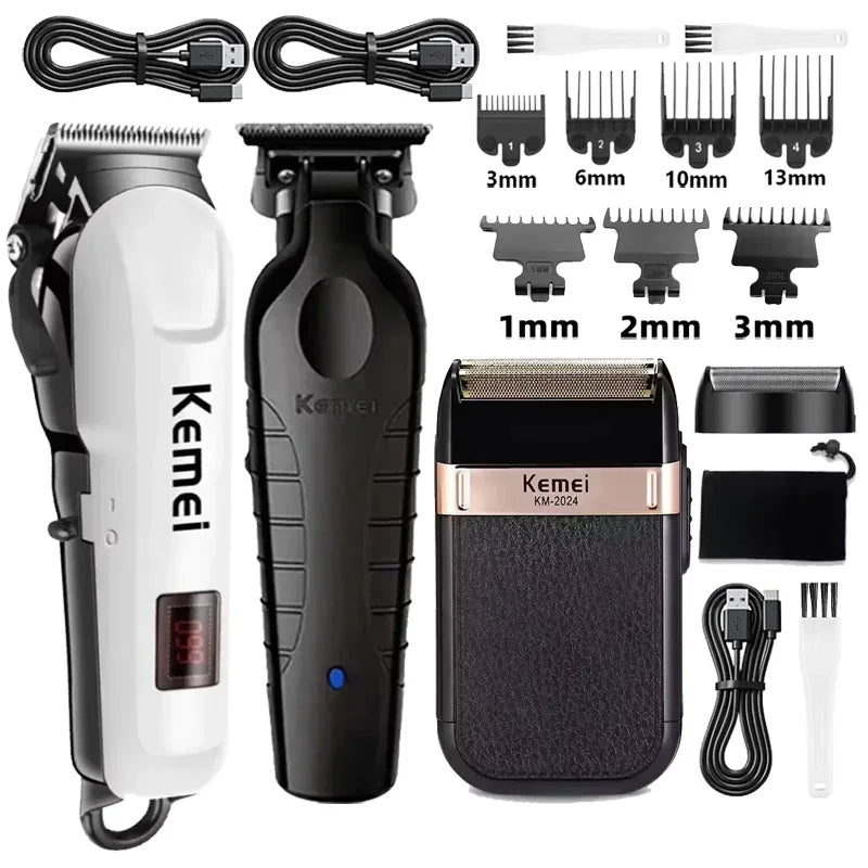 Kemei Cordless Hair Clipper & Beard Trimmer for Men