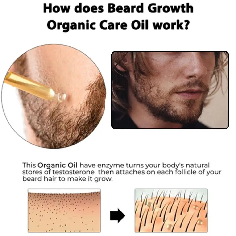 Men's Beard Growth Oil Serum 30ml – Nourishing Softening & Strengthening Beard Oil