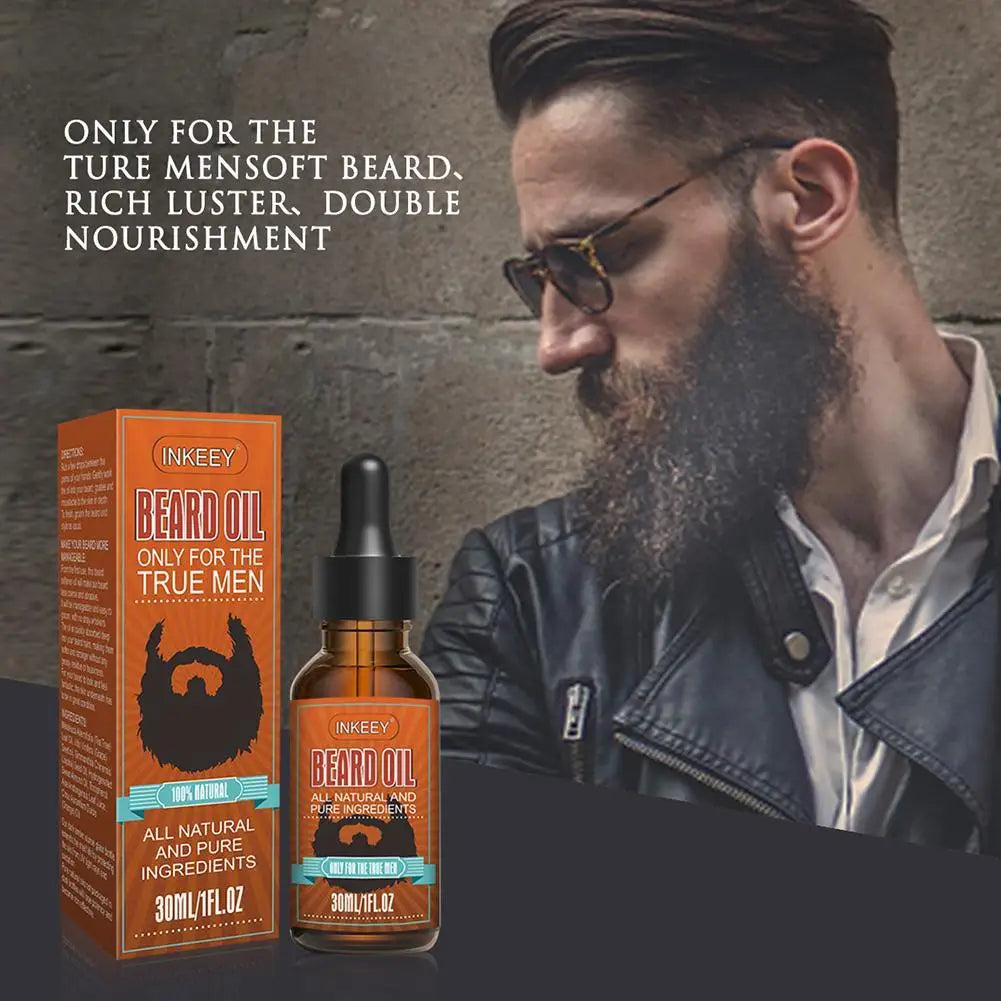 Men's Beard Growth Oil Serum 30ml – Nourishing Softening & Strengthening Beard Oil