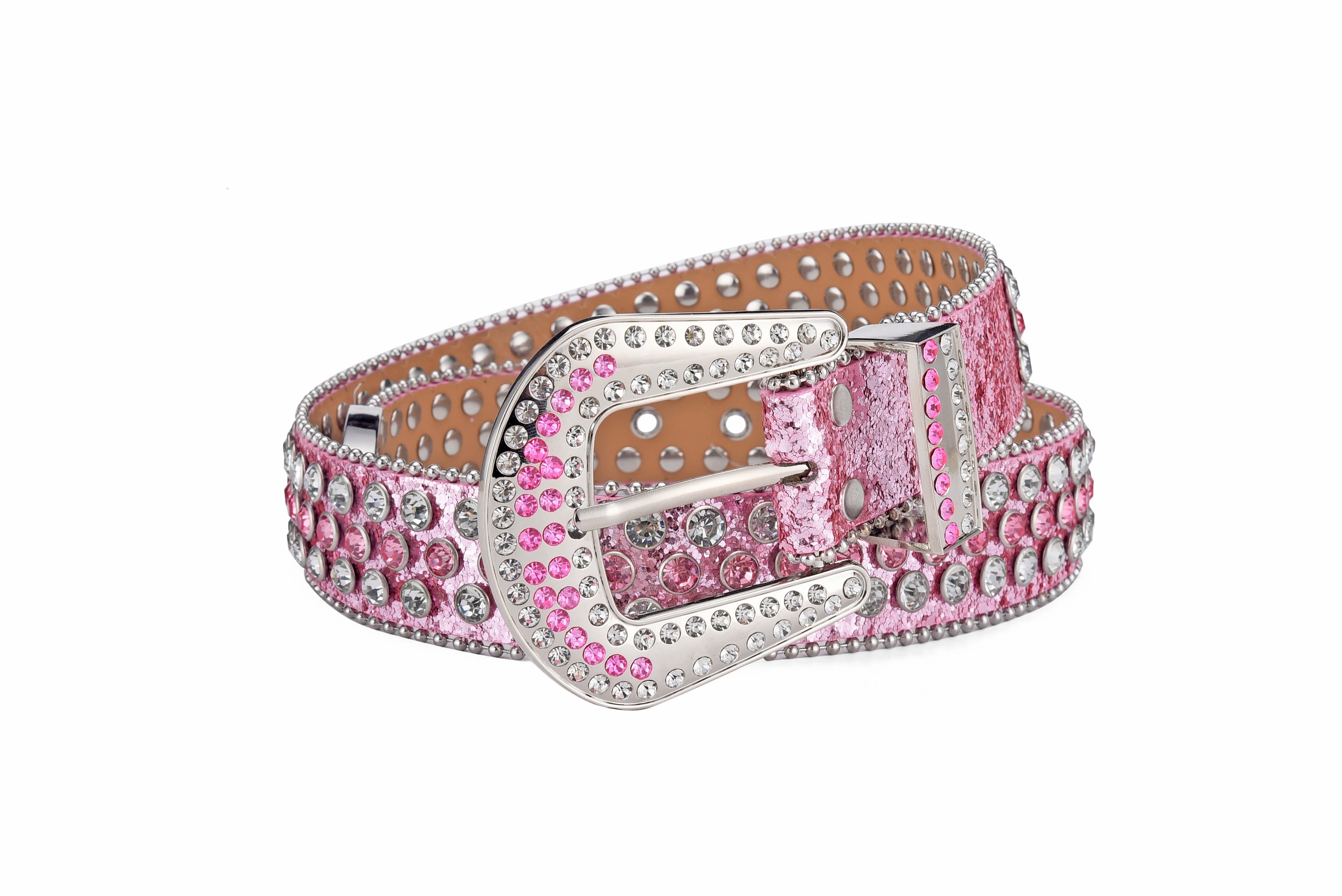 Unisex Y2K Rhinestone Rivet Belt – HipHop Punk Rock Denim Belt