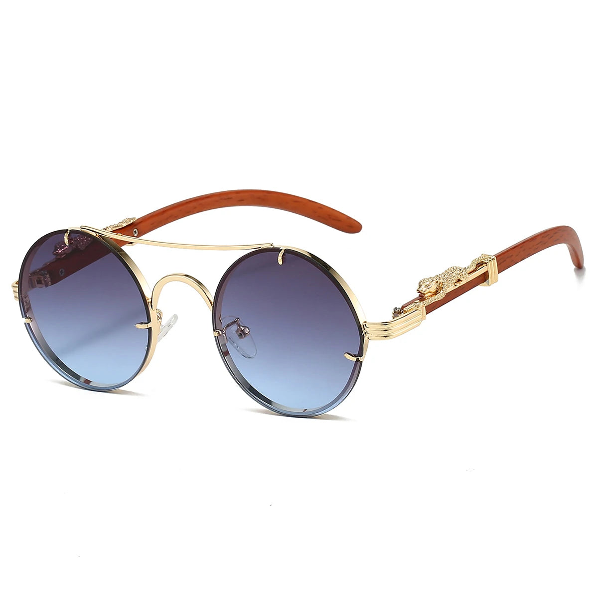 Vintage Round Sunglasses – Double Bridge Multicolor UV400 Retro Shades for Men & Women