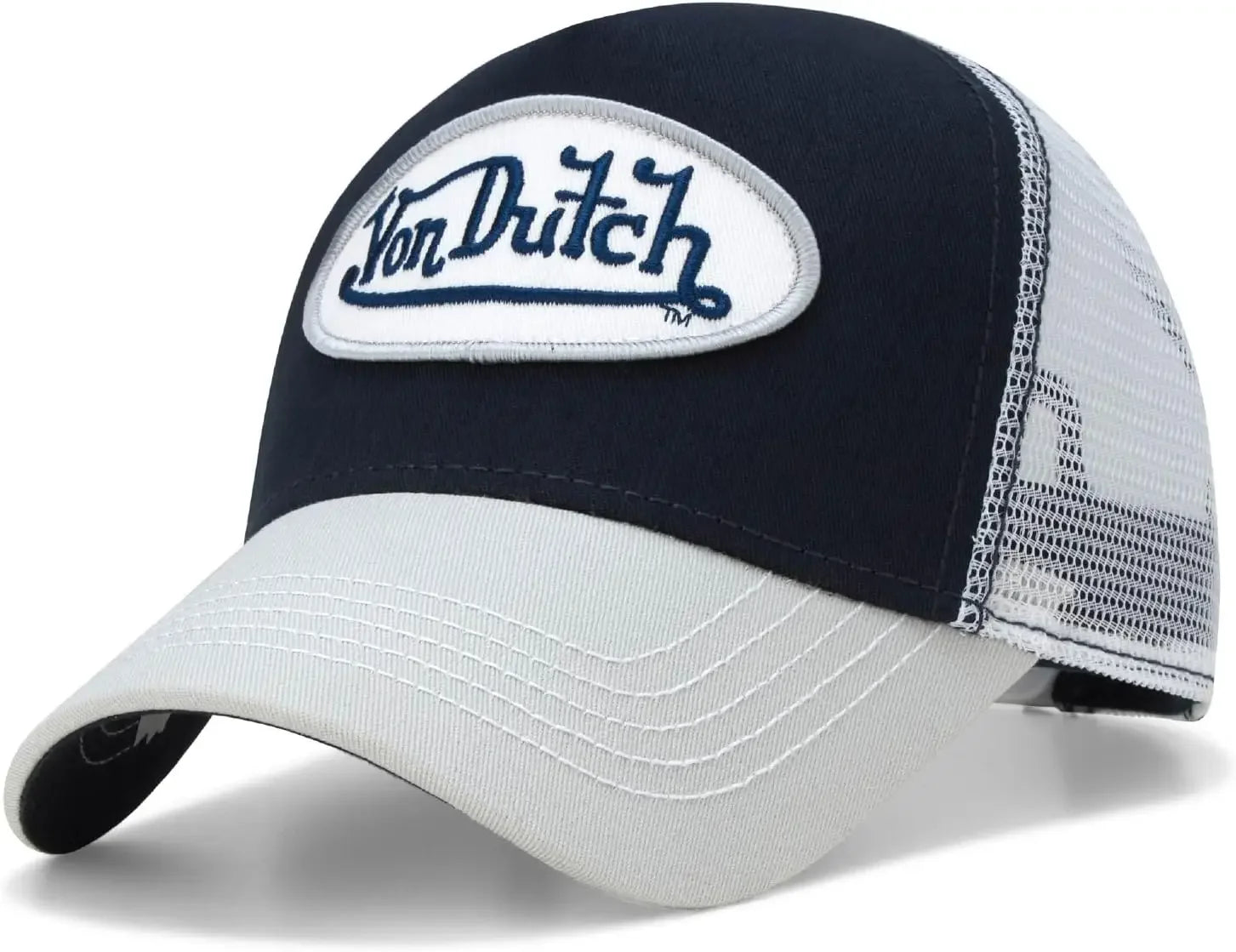 Unisex Curved Bill Mesh Back Trucker Hat – Retro Adjustable Snapback