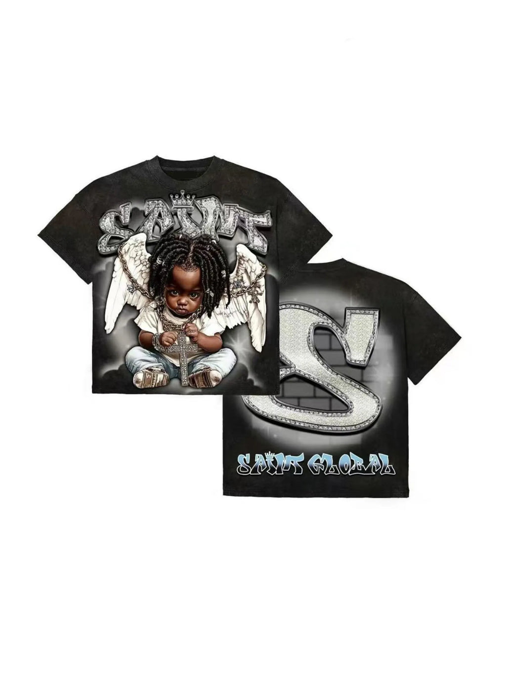 American Hip Hop Y2K Retro Men's Crew Neck T-shirt