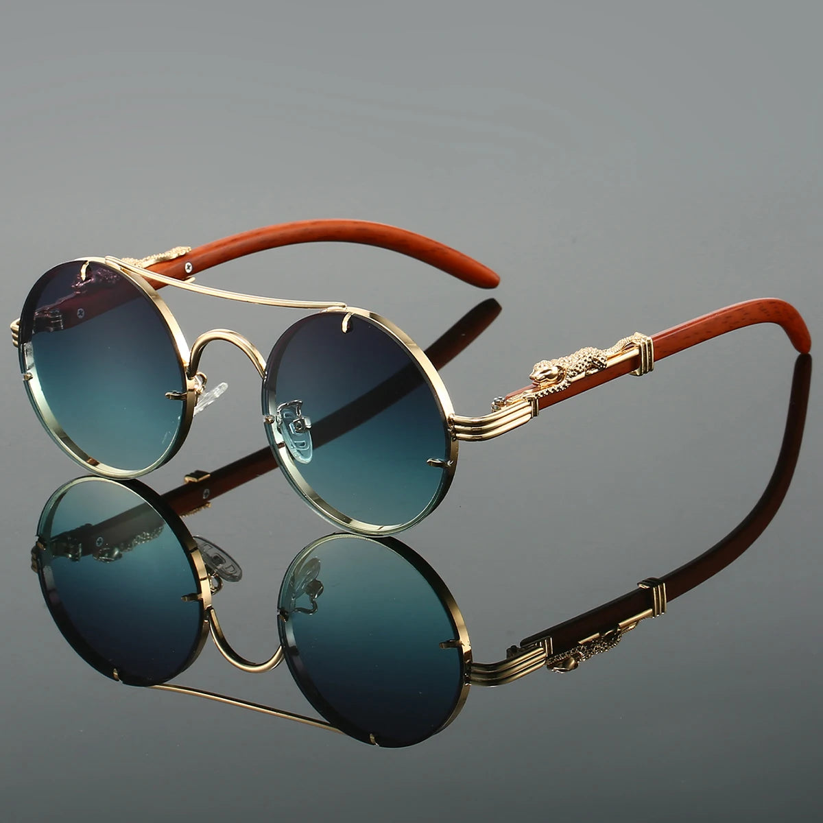 Vintage Round Sunglasses – Double Bridge Multicolor UV400 Retro Shades for Men & Women