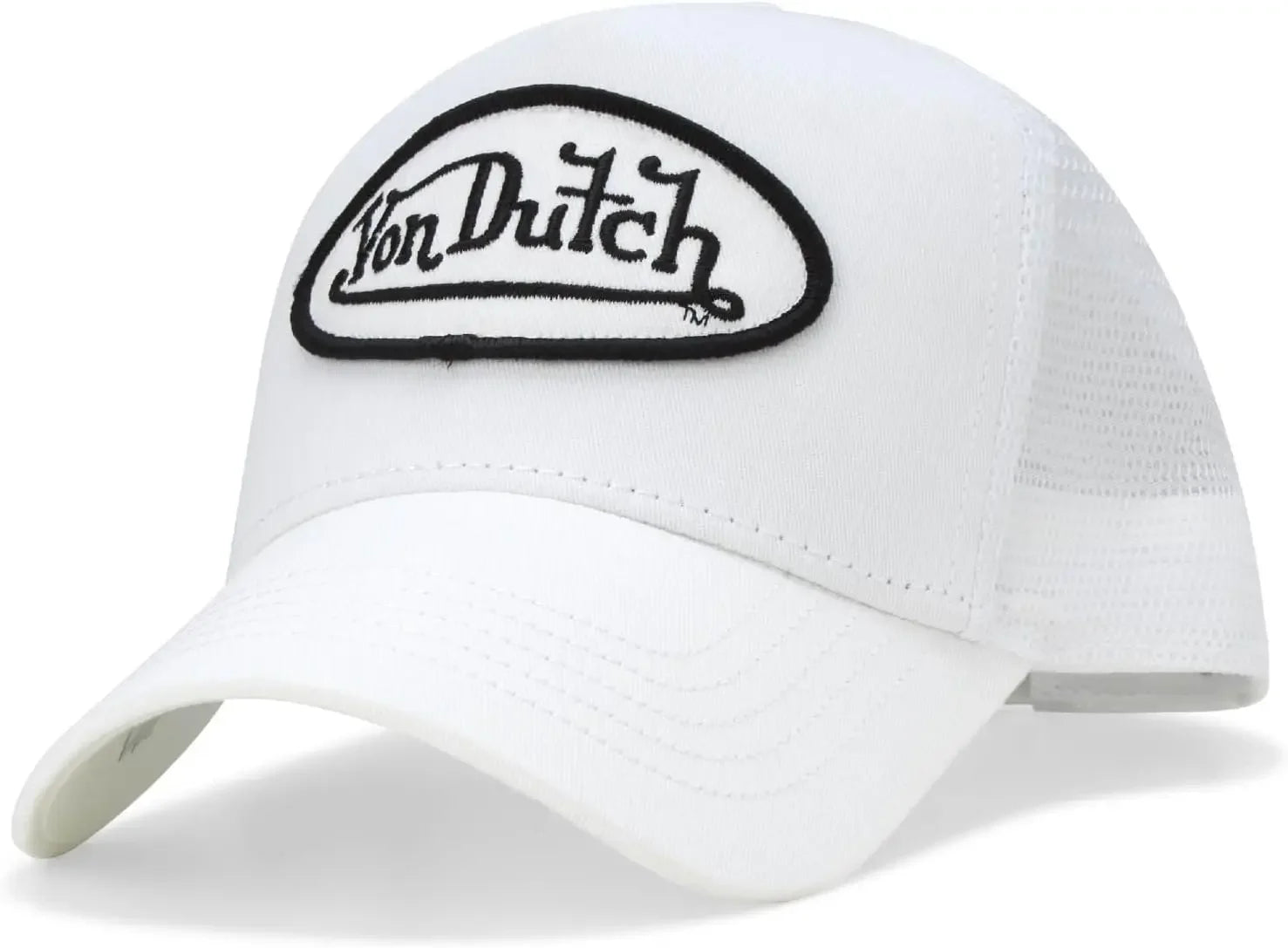 Unisex Curved Bill Mesh Back Trucker Hat – Retro Adjustable Snapback