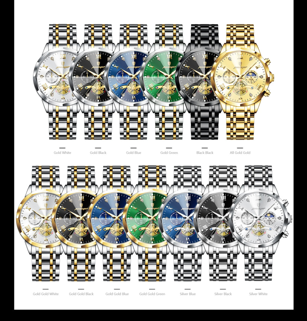 POEDAGAR Luxury Men Watch