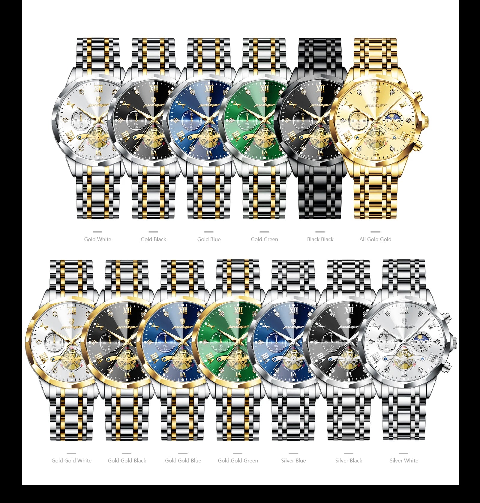 POEDAGAR Luxury Men Watch