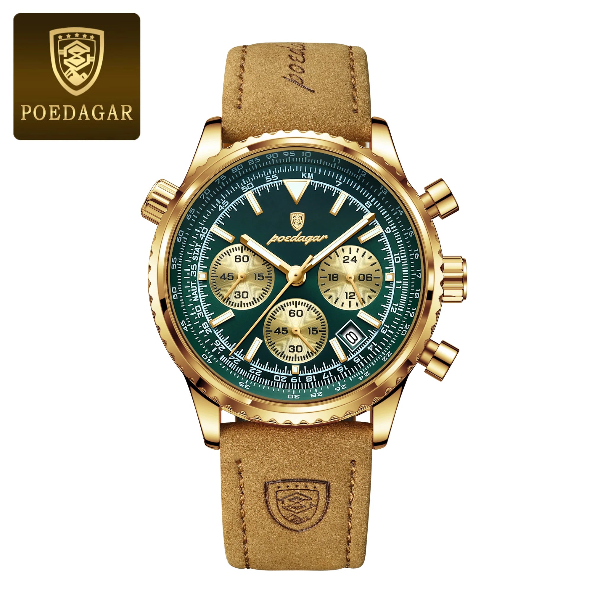 POEDAGAR High Quality Men Chronograph Waterproof Wristwatch