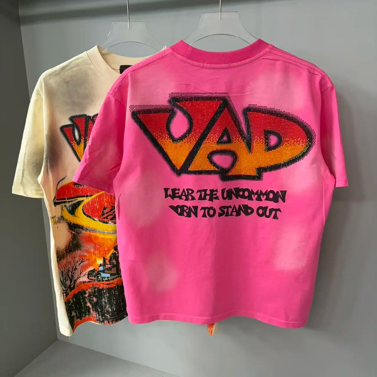 Letter Rhinestone Cotton Short Sleeve for Men and Women Harajuku