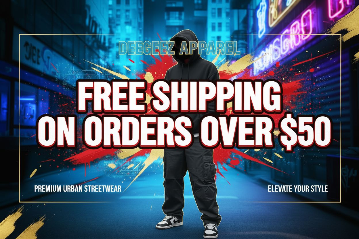 Deegeez Apparel Free Shipping Banner - Brighter