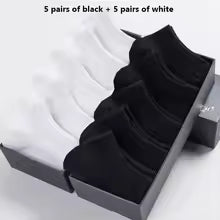 5/10 Pairs Women Solid Color Boat socks