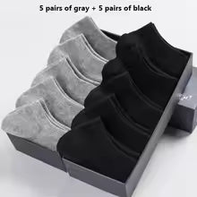5/10 Pairs Women Solid Color Boat socks